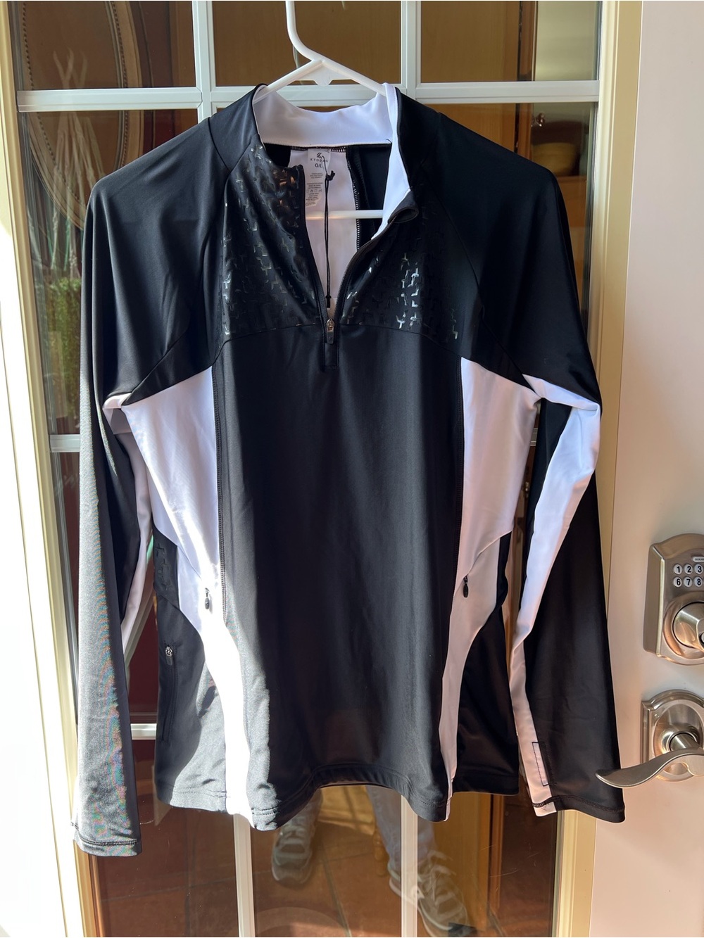 Kyodan Black and White Cycling Quarter-Zip Top